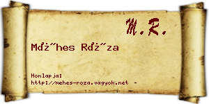 Méhes Róza névjegykártya